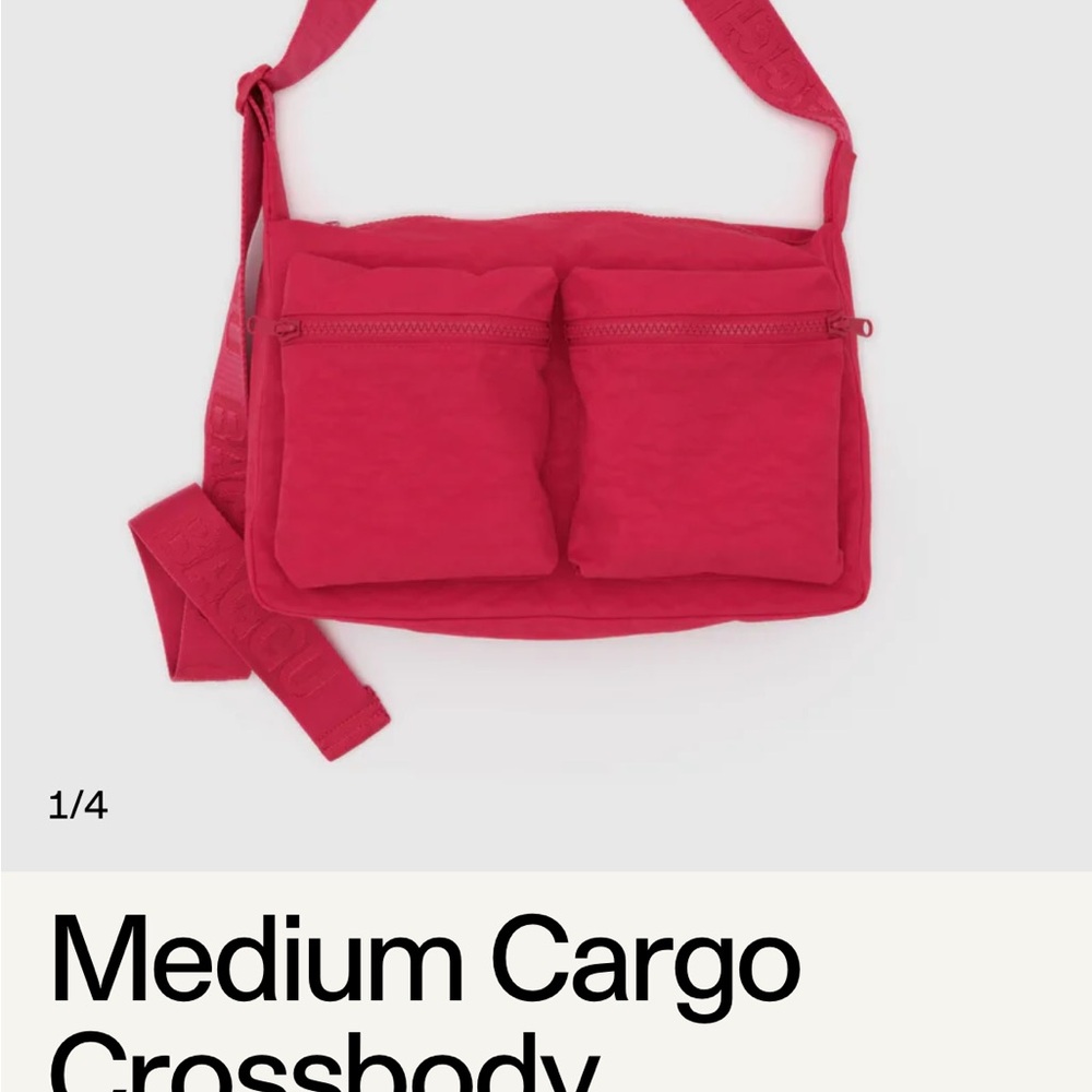 BAGGU Medium cargo crossbody red candy apple NWT